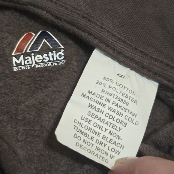 Majestic Cleveland Browns NFL Fandom Cotton-Blend Hoodie, Big & Tall Mens 2XL - Picture 2 of 5